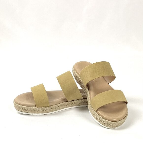 Matisse Mixer  Tan Double Suede Leather Band Slide Sandal, 9 - Picture 5 of 9